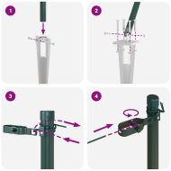 Оградни стълбове 7 pcs Зелен Ø32mm 120 см Поцинкована стомана