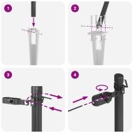 Оградни стълбове 7 pcs Сив Ø32mm 80 см Поцинкована стомана