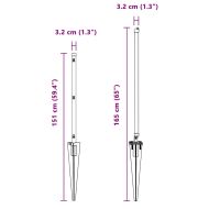Оградни стълбове 7 pcs Сив Ø32mm 120 см Поцинкована стомана