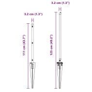Оградни стълбове 7 pcs Сребрист Ø32mm 80 см Поцинкована стомана