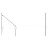 Оградни стълбове 7 pcs Сребрист Ø32mm 100 см