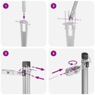 Оградни стълбове 7 pcs Сребрист Ø32mm 100 см