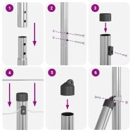Оградни стълбове 13 pcs Сребрист Ø32mm 160 см
