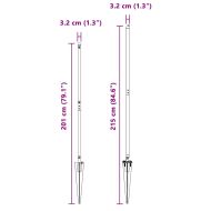Оградни стълбове 13 pcs Сребрист Ø32mm 170 см