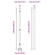 Оградни стълбове 7 pcs Зелен Ø32mm 110 см Поцинкована стомана