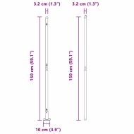 Оградни стълбове 13 pcs Зелен Ø32mm 150 см Поцинкована стомана