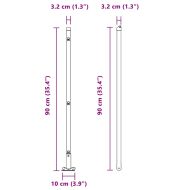 Оградни стълбове 7 pcs Сив Ø32mm 90 см Поцинкована стомана