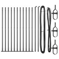 Оградни стълбове 13 pcs Сив Ø32mm 130 см Поцинкована стомана