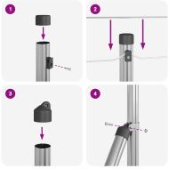 Оградни стълбове 7 pcs Сребрист Ø32mm 90 см Поцинкована стомана