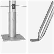 Оградни стълбове 7 pcs Сребрист Ø32mm 110 см