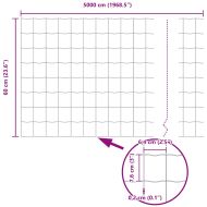 Европейска ограда Зелен 0.6 x 50 м Желязо с PVC покритие