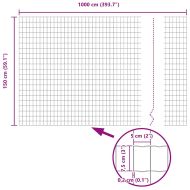 Европейска ограда Сив 1.5 x 10 m Желязо с PVC покритие