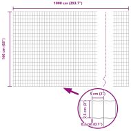 Европейска ограда Сив 1.6 x 10 m Желязо с PVC покритие