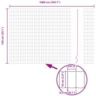 Европейска ограда Сив 1.5 x 10 m Желязо с PVC покритие
