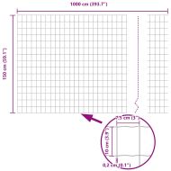 Европейска ограда Сив 1.5 x 10 m Желязо с PVC покритие