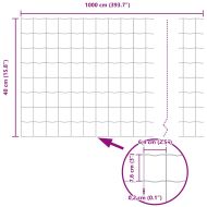 Европейска ограда Сив 0.4 x 10 м Желязо с PVC покритие