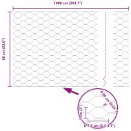 Шестоъгълна ограда Сив 0.6 x 10 м Стомана