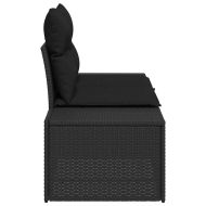Градински диван Черно 123 x 62 x 69 см полиратан