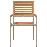 Струпваеми градински столове 2 pcs Кафяв и бежов