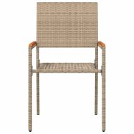 Струпваеми градински столове 2 pcs Кремаво и кафяво