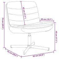 Въртящ се стол Черно 63 x 75 x 76 см текстил