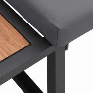 Градински диван с възглавница Кафяво 200.5 x 70 x 85.5 см Метал