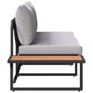 Градински диван с възглавница Кафяво 200.5 x 70 x 85.5 см Метал