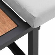 Градински диван с възглавница Кафяво 200.5 x 70 x 85.5 см Метал