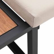 Градински диван с възглавница Кафяво 200.5 x 70 x 85.5 см Метал