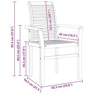 Натрупваем градински стол Кафяво 62.5 x 54.5 x 95.5 см