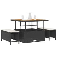 Комплект за хранене в градината Черно полиратан