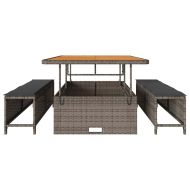 Комплект за хранене в градината Сив полиратан