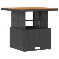 Комплект за хранене в градината Черно Полиратан