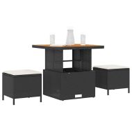 Комплект за хранене в градината Черно полиратан