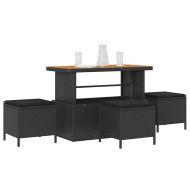 Комплект за хранене в градината Черно полиратан