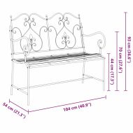 Градинска пейка Черно 104 x 54 x 93cm Стомана