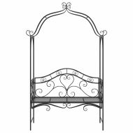 Градинска пейка с възглавница Черно 104 x 54 x 93cm Стомана