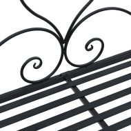 Градинска пейка с възглавница Черно 104 x 54 x 93cm Стомана