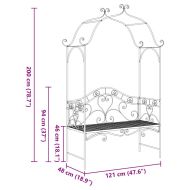 Градинска пейка с възглавница Черно 104 x 54 x 93cm Стомана