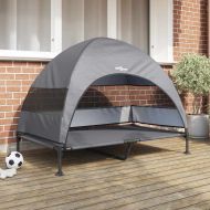 Вдигната кучешка легло Светлосиво 127 x 81 x 108 см