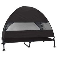 Вдигната кучешка легло Черно 127 x 81 x 108 см