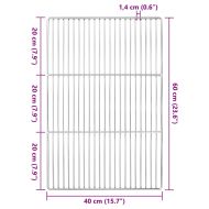 Решетка за грил Сребрист 60 x 40 cm Неръждаема стомана