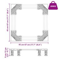 Регулируема База за перална машина Сив 67 x 67 x 12 см Метал