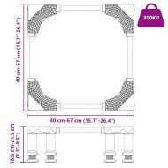 Основа за пералня Сив 67 x 67 x 21.5 см Метал