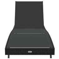 Шезлонг 1-човек Черно 70 x 197 x 82 см Полиратан и метал