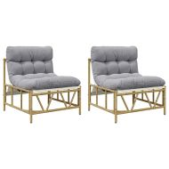 Градински стол 2 pcs Светлосиво 75 x 75 x 71 см Стомана