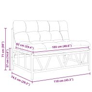 Градинска пейка Светлосиво 110 x 75 x 71 см Стомана