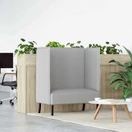 Диван с висока облегалка Облачно сиво 109 x 56 x 121 см текстил