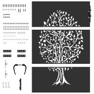 Градинска врата, Градинска врата 85x75 см с кортенова стомана, дизайн на дърво