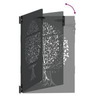 Градинска врата, Градинска врата 85x75 см с кортенова стомана, дизайн на дърво